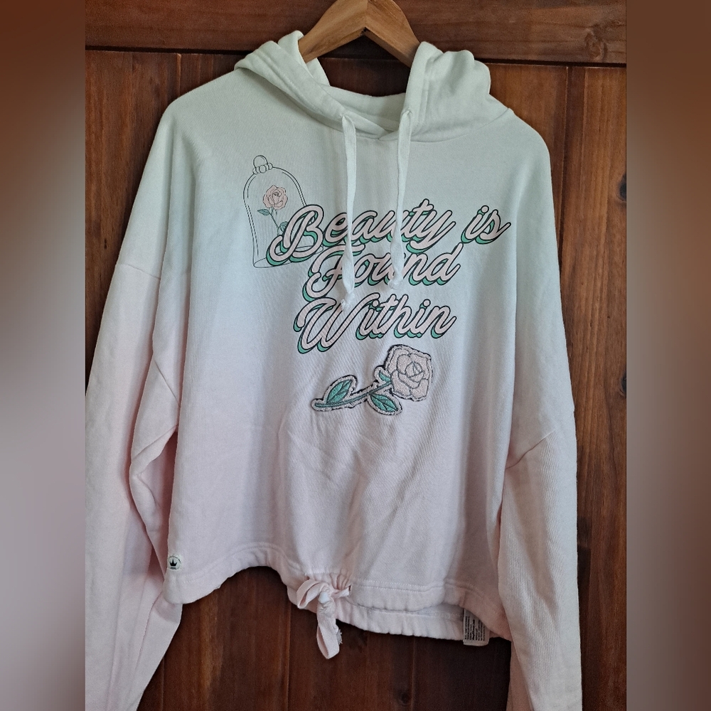 Women's Disney Pink Hoodie with Graphic Print Princess Vibe NWT